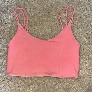 pink cropped tank top